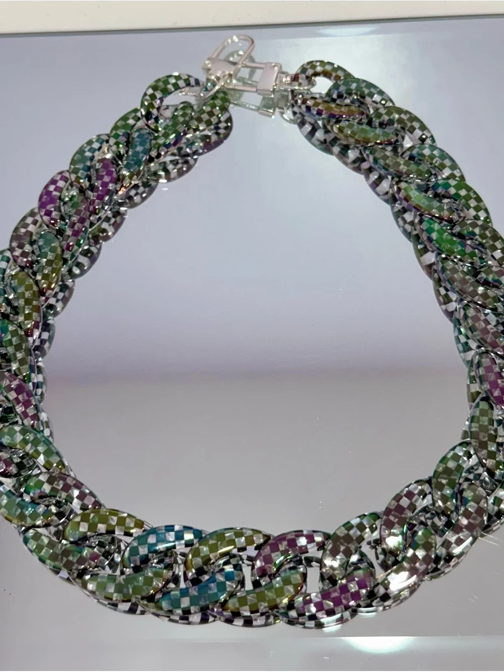 New Multicolor Checkered Bag Chain 18 inches